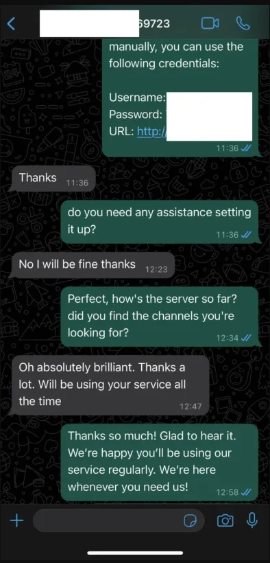 United kingdom IPTV service preview screen
